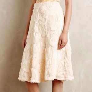 Tufted Blossom Midi Skirt ANTHROPOLOGIE